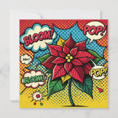 Invitation Imprimable Pop Art Comic Livre Poinsettia Scrapboo (Devant)