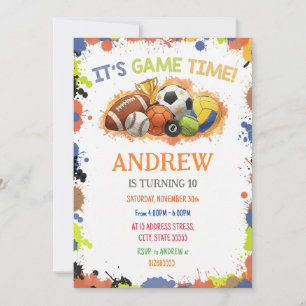 Invitation imprimable pour anniversaire de sports