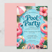 Invitation imprimable pour une fête au bord de la  (Devant / Derrière)