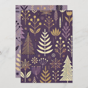 Invitation Imprimable Purple & Or Nature scandinave