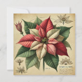 Invitation Imprimable Retro Poinsettia Botanique Scrapbook (Dos)