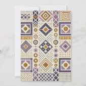 Invitation Imprimable rouge & or Scandinave géométrique (Devant)