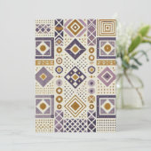 Invitation Imprimable rouge & or Scandinave géométrique (Debout devant)