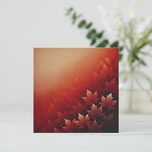 Invitation Imprimable Rousty Red Maple Autumnal Ombre (Debout devant)