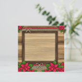 Invitation Imprimable Rustique Poinsettia Frame (Debout devant)