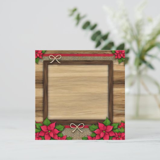 Invitation Imprimable Rustique Poinsettia Frame (Debout devant)