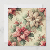 Invitation Imprimable Shabby Chic Linen Poinsettias Scrapbook (Dos)