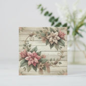 Invitation Imprimable Shabby Chic Poinsettia Garland (Debout devant)