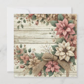 Invitation Imprimable Shabby Chic Poinsettia Garland (Dos)