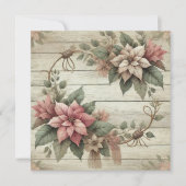 Invitation Imprimable Shabby Chic Poinsettia Garland (Devant)
