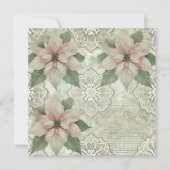 Invitation Imprimable Shabby Chic Poinsettia & Lace (Devant)