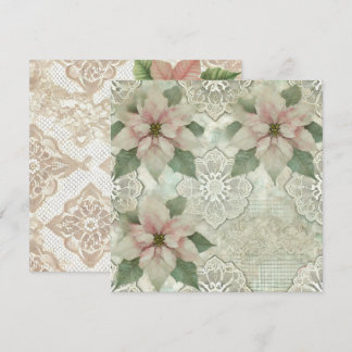 Invitation Imprimable Shabby Chic Poinsettia & Lace