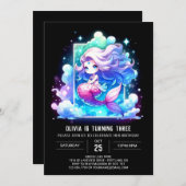 Invitation Imprimable Sirène douce Anniversaire (Devant / Derrière)