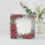 Invitation Imprimable Snowy Poinsettia Frame (Debout devant)