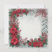 Invitation Imprimable Snowy Poinsettia Frame (Devant)