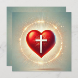 Invitation Imprimable Vibrant Red Heart Christian Scrapbook