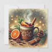 Invitation Imprimable Vintage Noël Cidre de pomme multicouche (Devant)