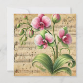 Invitation Imprimable Vintage rose et orchidées vertes (Dos)