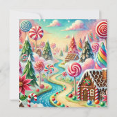 Invitation Imprimable Whimsical Poinsettia Candyland (Dos)