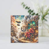 Invitation Imprimable Whimsical Steampunk Poinsettia Scrapboo (Debout devant)