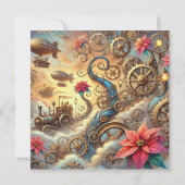 Invitation Imprimable Whimsical Steampunk Poinsettia Scrapboo (Dos)