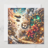 Invitation Imprimable Whimsical Steampunk Poinsettia Scrapboo (Devant)