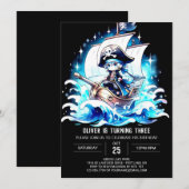 Invitation Imprimable Whimsy Pirate Anniversaire (Devant / Derrière)