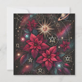 Invitation Imprimable Witchy Celestial Poinsettia Scrapbook (Dos)
