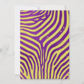 Invitation Imprimable Zebra Stripe Papier violet et or (Devant)