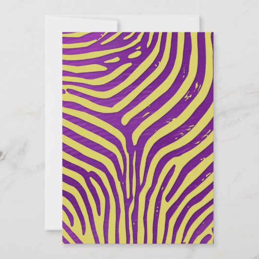 Invitation Imprimable Zebra Stripe Papier violet et or (Devant)