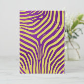 Invitation Imprimable Zebra Stripe Papier violet et or (Debout devant)