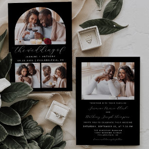 Invitation Imprimante minimaliste Mariage noir