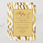 Invitation Imprimé Animalier Doré (Devant / Derrière)