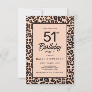 Invitation Imprimé Animalier Léopard Élégant Anniversaire 51