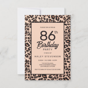 Invitation Imprimé Animalier Léopard Élégant Anniversaire Ten
