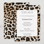 Invitation Imprimé animalier léopard noir crème (Devant / Derrière)