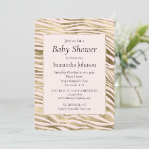 Invitation Imprimé animalier zèbre rose gold Blush     