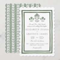 Imprimé Botanique Vert Herbeux pour Mariage