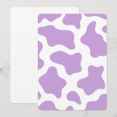 Invitation imprimé de vache violet pastel kawaii (Devant / Derrière)
