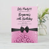 Invitation Imprimé Glamour Léopard Rose Clair & Foncé Sweet 1 (Debout devant)