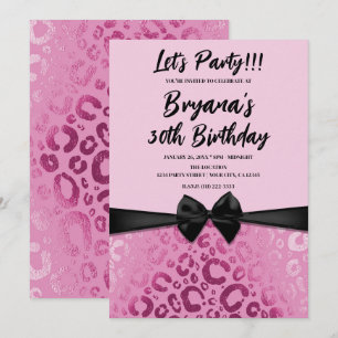 Invitation Imprimé Glamour Léopard Rose Clair & Foncé Sweet 1