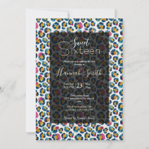Invitation Imprimé léopard aquarelle coloré