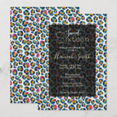 Invitation Imprimé léopard aquarelle coloré (Devant / Derrière)