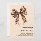 Invitation Imprimé léopard arc marron beige anniversaire (Devant)