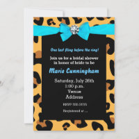 Imprimé léopard chic moderne aqua bleu bow party