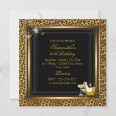 Invitation Imprimé léopard et talons dorés 50 ans et une fête (Dos)