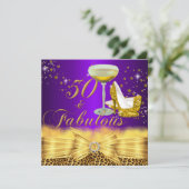 Invitation Imprimé léopard et talons hauts Violet 50 & Fabule (Debout devant)