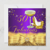 Invitation Imprimé léopard et talons hauts Violet 50 & Fabule (Devant)