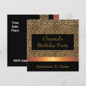 Invitation Imprimé Léopard Invitation Fête d'Anniv (Devant / Derrière)