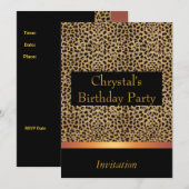 Invitation Imprimé Léopard Invitation Fête d'Anniv (Devant / Derrière)